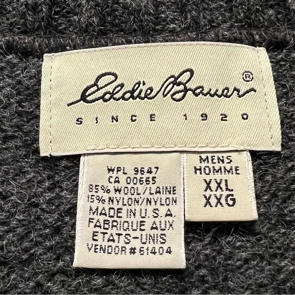 Vintage Eddie Bauer Mens Fair Isle Sweater Size XXL Wool Blend Nordic USA 90s